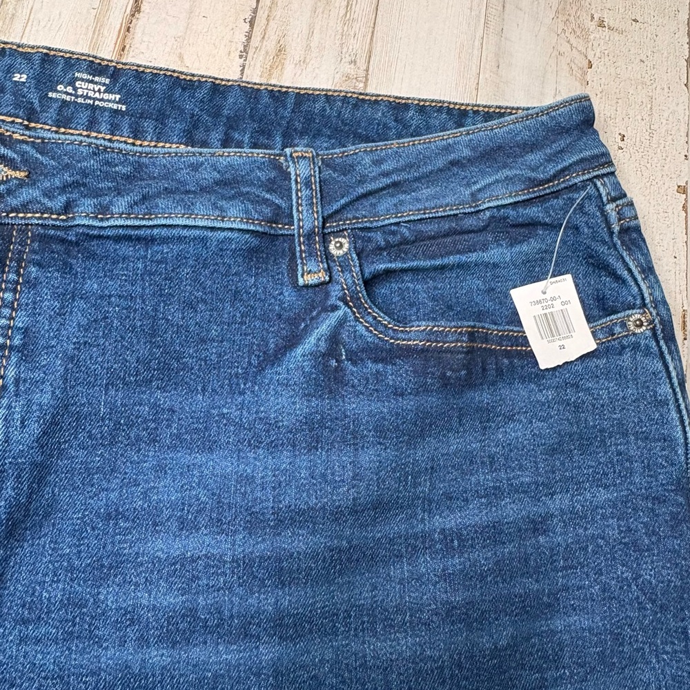 Old Navy High Rise Curvy O.G. Straight Plus Size 22 Jeans Blue Denim NWT - Picture 14 of 16